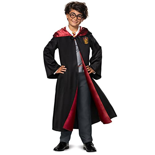 Disguise Harry Potter Costume Kids Deluxe Hooded Robe and Jumpsuit, Children Size Medium (7-8), Black & Red (107529K) | Amazon (US)