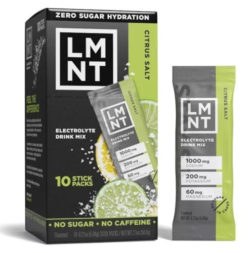 LMNTs Zero-Sugar Electrolytes Sports Drink - Citrus Salt - 2.1oz-10ct | Amazon (US)
