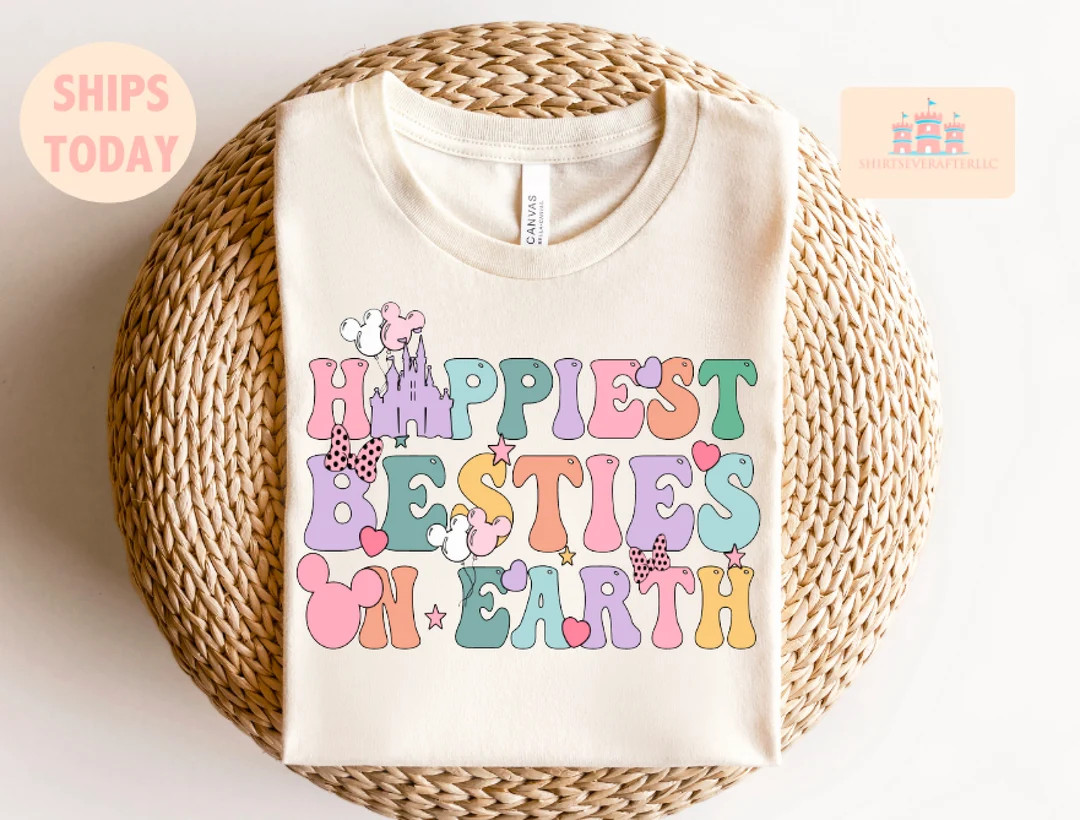 Happiest Besties on Earth Shirt, Retro Besties Shirt, Magical Balloon Shirt, Mouse Group Shirt, B... | Etsy (US)
