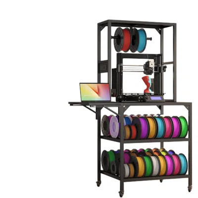 Heavy Duty 3D Printer Stand with Filament Rack & Wheels – Workbench for Studio or Home Office | Wayfair North America