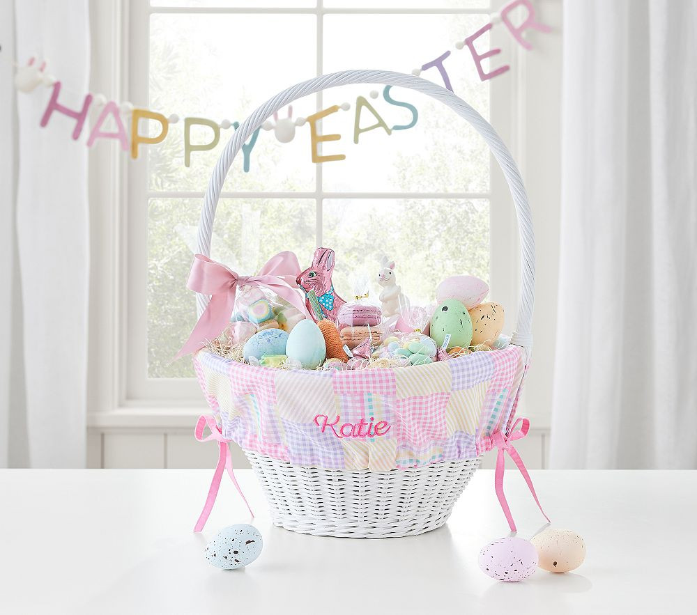 Preppy Madras Easter Basket Liners | Pottery Barn Kids