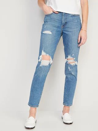 High-Waisted O.G. Straight Ripped Jeans for Women | Old Navy (US)