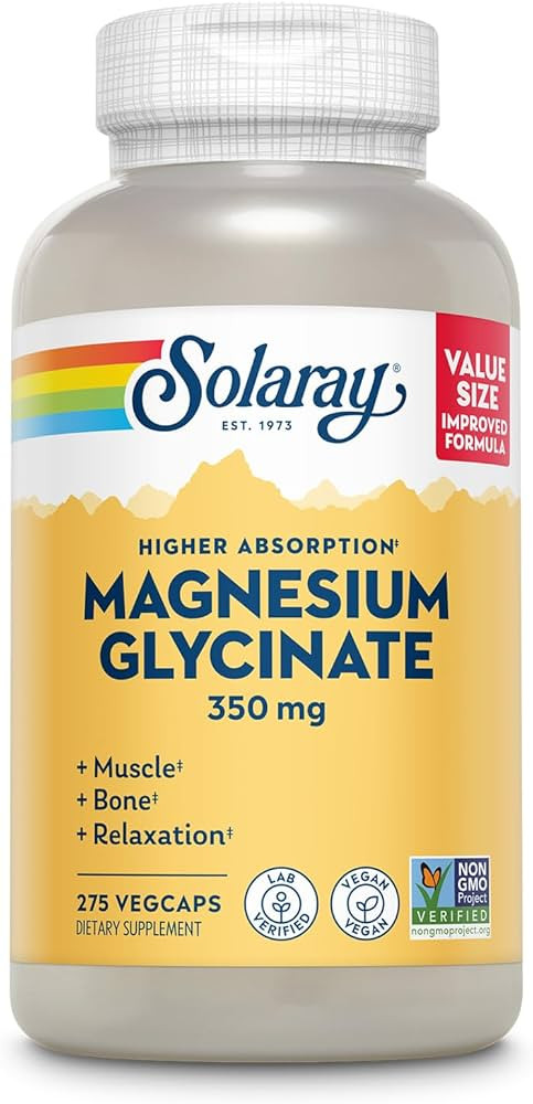 SOLARAY Magnesium Glycinate Capsules, Chelated Magnesium Bisglycinate w/BioPerine, Higher Absorpt... | Amazon (US)