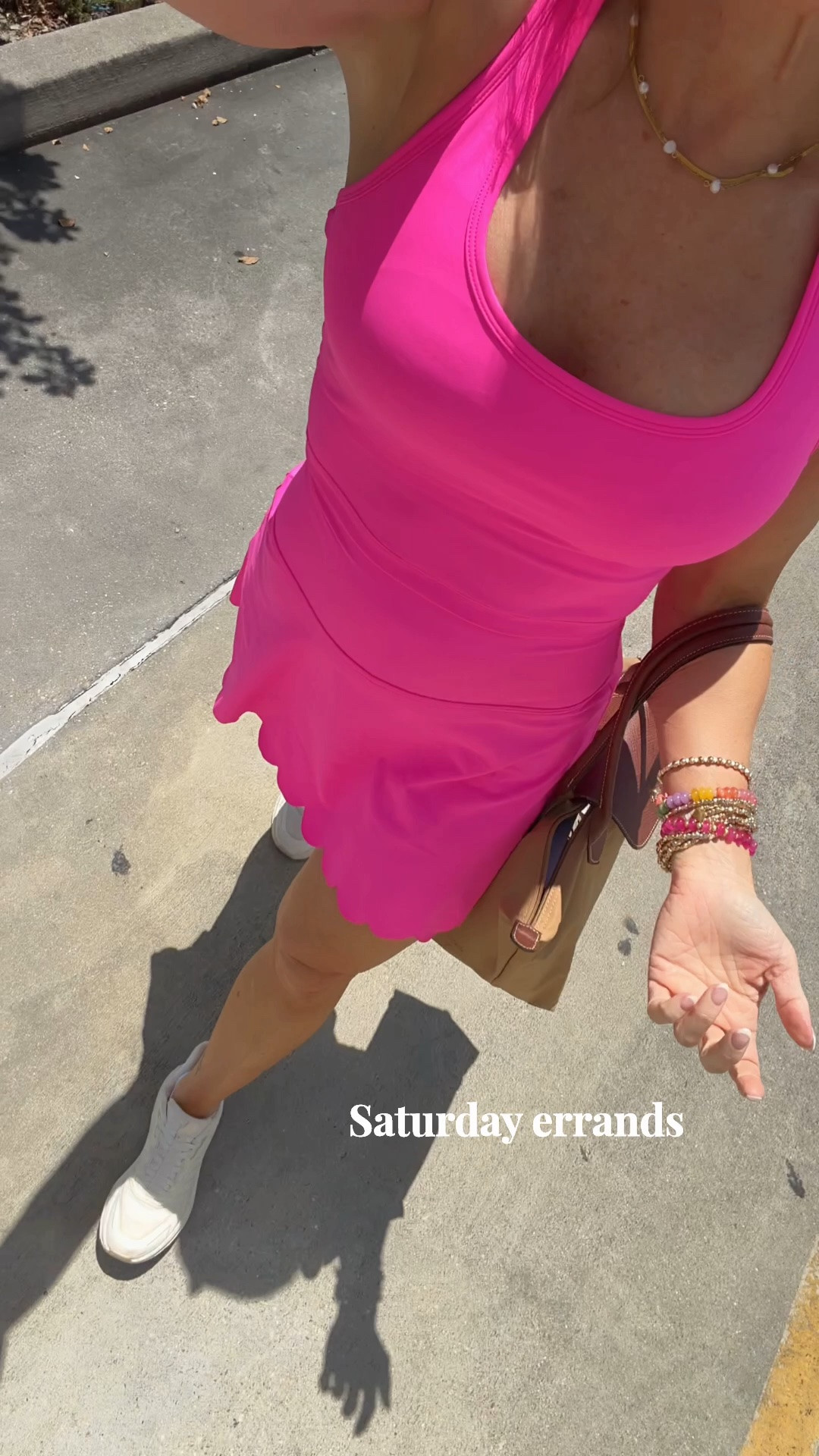 The Saturday ootd. 💕 Incredible quality on these Amazon pieces and I’m in love with the fun scallop hem on this pink activewear skirt. 

Summer outfits, pickleball outfits, athletic outfits, tennis skirt, workout top, sports tank top, sneakers

#LTKdayinmylife #LTKootd #LTKActive