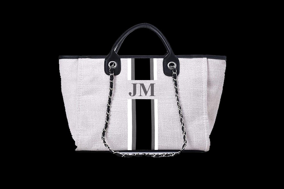 The Lily Canvas Weekend Washed Grey with White, Grey and Black as per | Lily and Bean