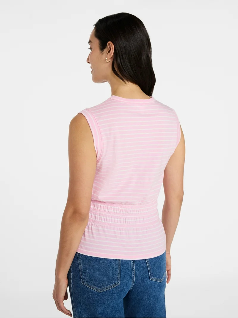 Time and Tru Women's Cotton Peplum Tank Top, Sizes XS-XXXL | Walmart (US)