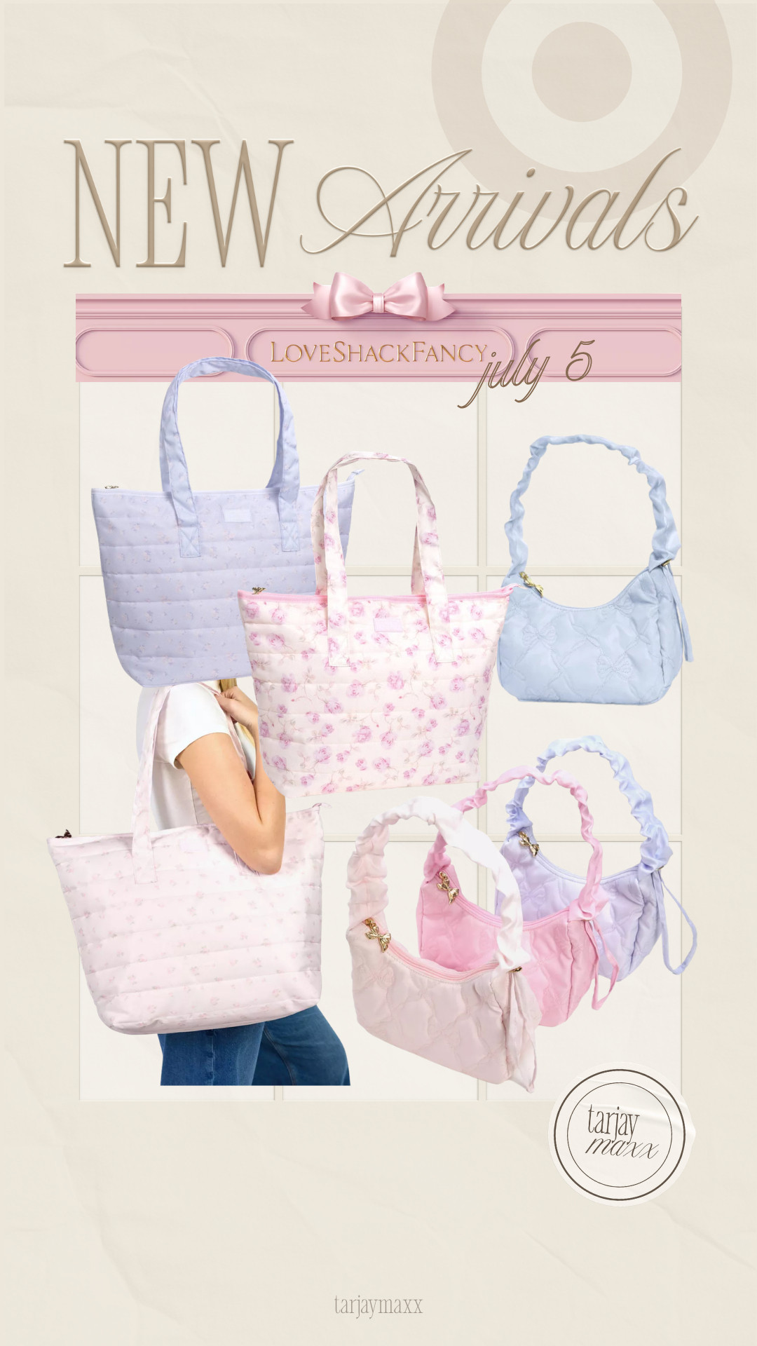 The bags might be my favorite part of the LoveShackFancy x Target collection 🎀👜 Mark your calendars—these launch online July 5 at 5 AM CDT and in stores July 5. 

prime day deals, wedding guest dress summer, fathers day gift guide, date night outfits, travel outfits, summer outfits, summer dresses, country concert outfits, concert outfits, business casual workwear, target new arrivals, LoveShackFancy x Target, target bags, target style, july launch
 

 #LTKgrwm #LTKootd #LTKSeasonal