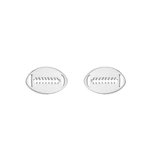 Football Earrings for Women - Football Studs Earrings - Silver Football Jewelry (Football - Silver) | Amazon (US)