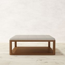 Porte Grid Tufted Rectangular Ottoman (48"-55") | Williams-Sonoma