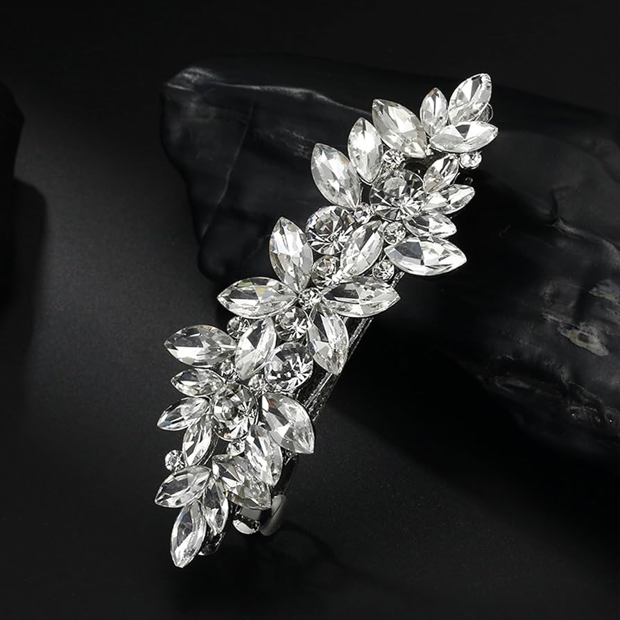 Barrette Crystal Hair Clips Rhinestone Bride Wedding Hair Accessories Elegant Jewelry Hair Decora... | Amazon (UK)