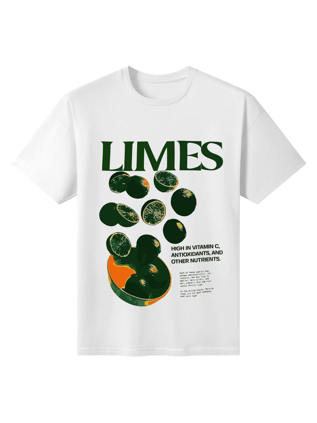 Payeah Limes Funny High In Vitamin C Antioxidants Other Nutrients T-Shirt | SHEIN
