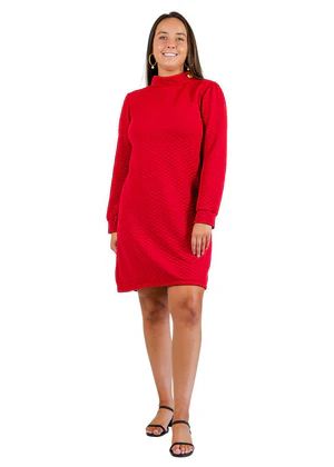 Camilla Dress - Red Quilted Knit | sailor-sailor