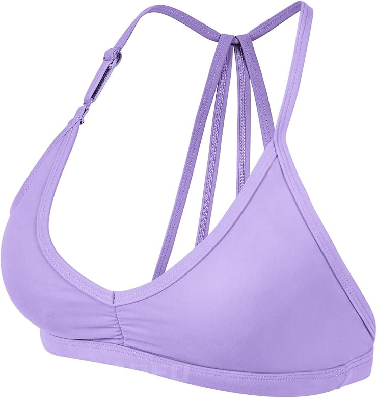 YEOREO Workout Sports Bras for Women Padded Strappy Open Back Gym Bra Light Impact Criss Cross Yo... | Amazon (US)