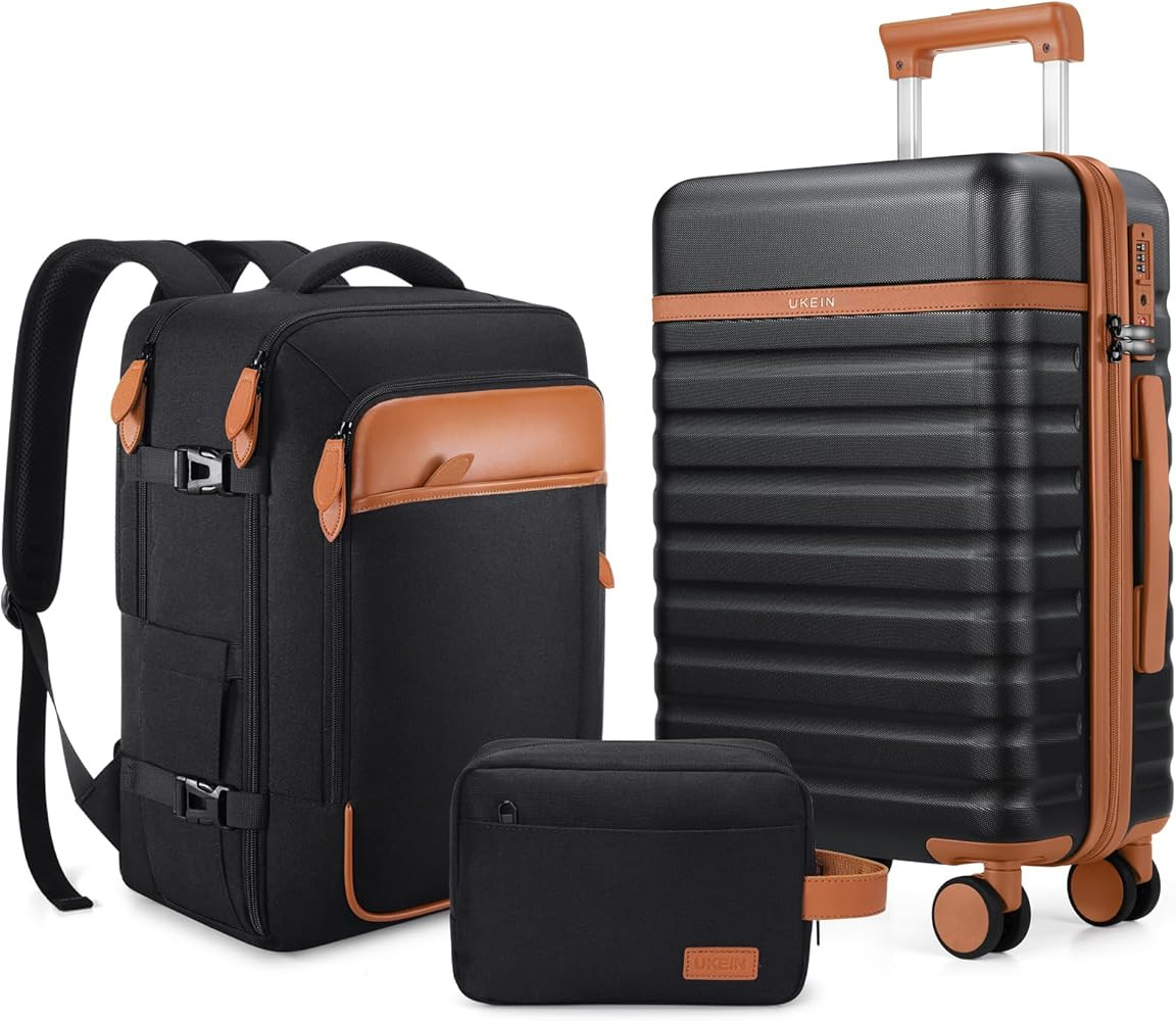 Luggage Sets 3 Piece, Carry On Luggage 20 Inch With Spinner Wheels,PC Hardside Suitcase Set with ... | Amazon (US)