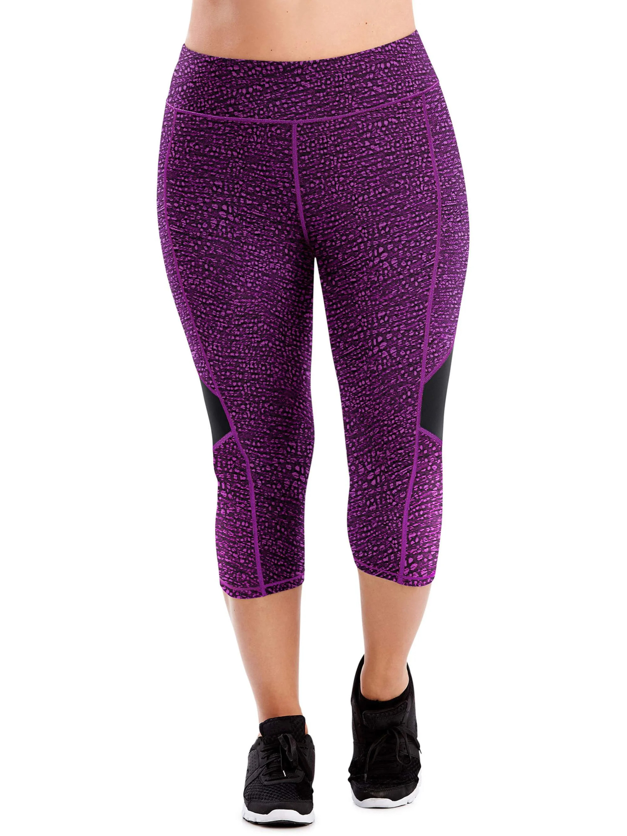 Just My Size Women's Plus Active Colorblocked Performance Capri Leggings - Walmart.com | Walmart (US)