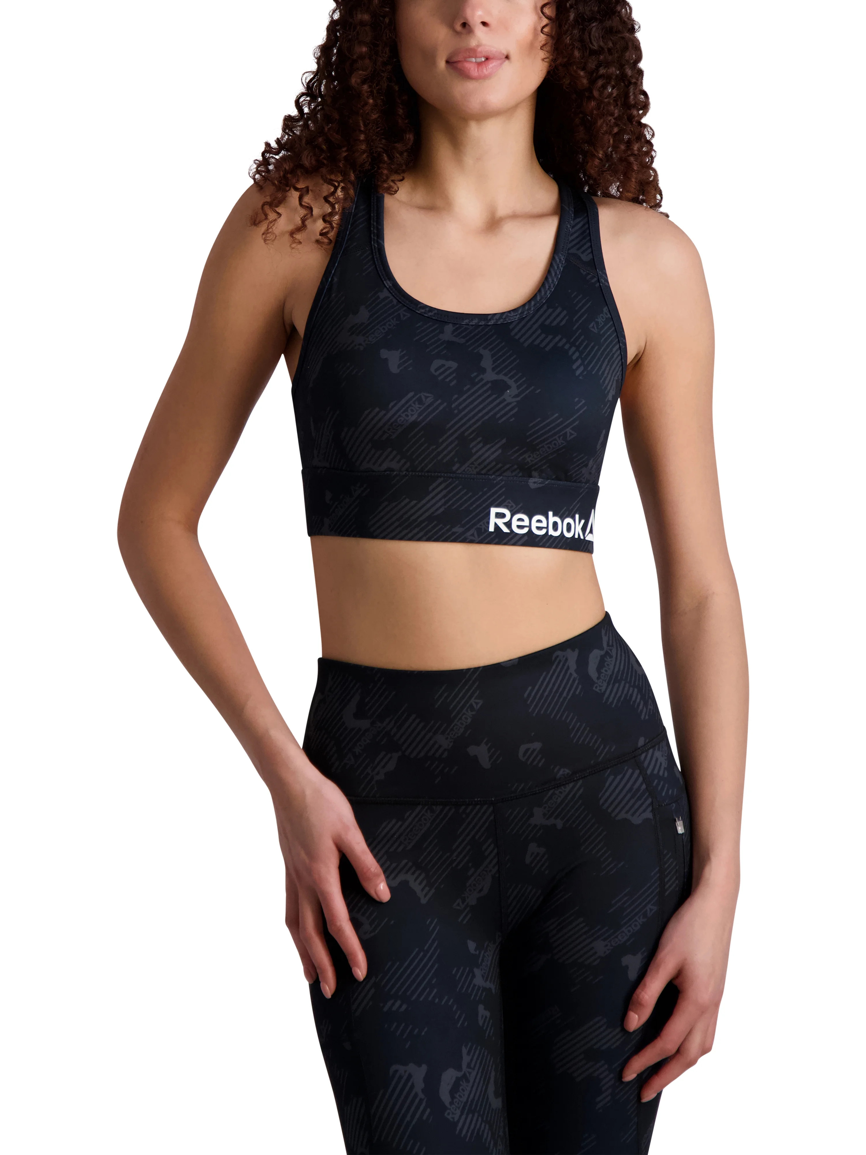 Reebok Women's Prime Essential Medium Impact Sports Bra with Back Pocket and Removable Cups | Walmart (US)