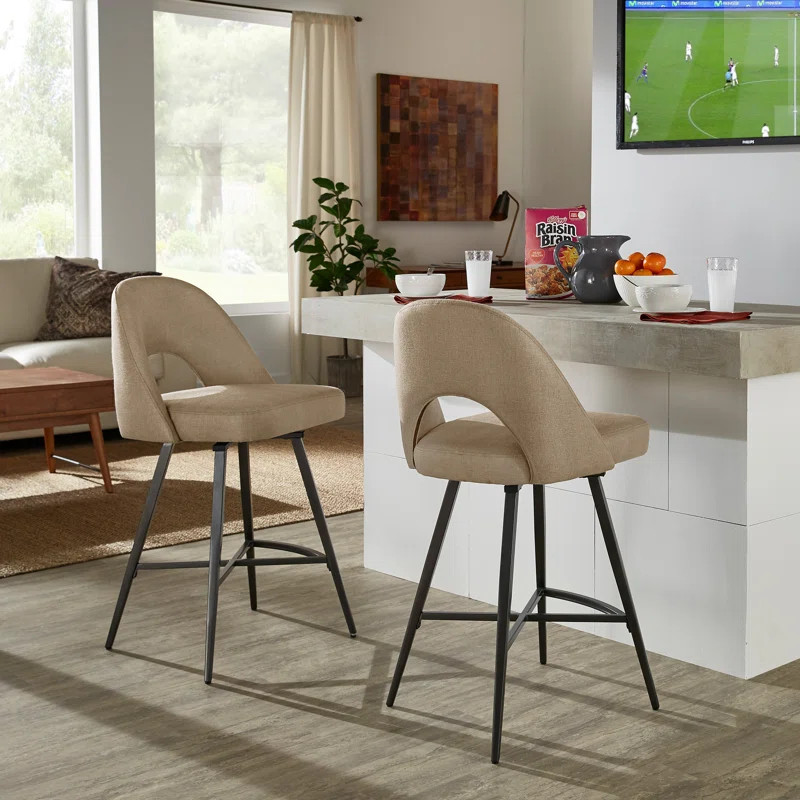 Heloise Swivel Bar Stool (Set of 2) | Wayfair North America