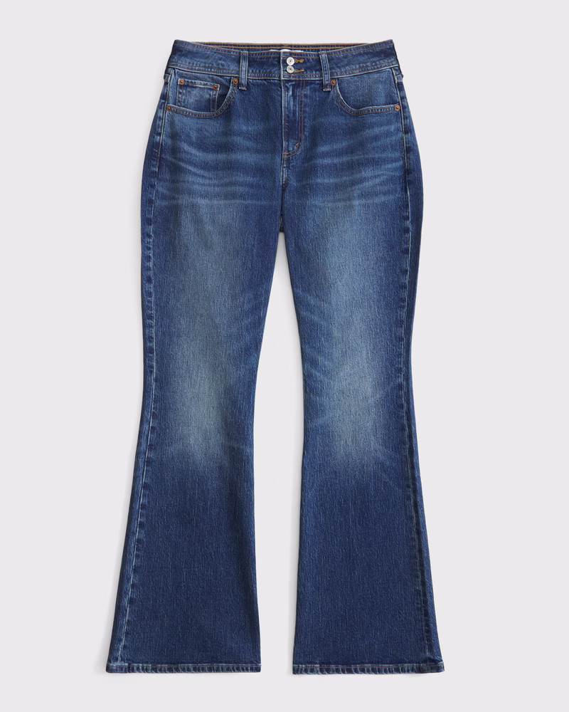 Abercrombie & Fitch Women's Curve Love Mid Rise Bootcut Jean in Dark Y2k Pocket - Size 32 LONG | Abercrombie & Fitch (US)