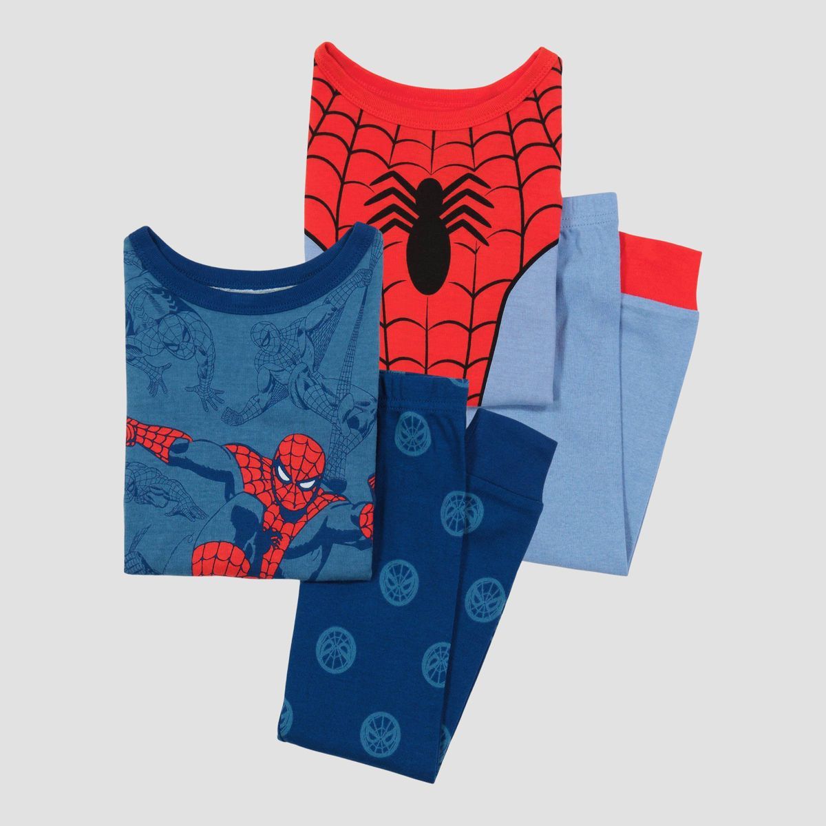 Toddler Boys' 4pc Marvel Spider-Man Cosplay Snug Fit Pajama Set - Red | Target