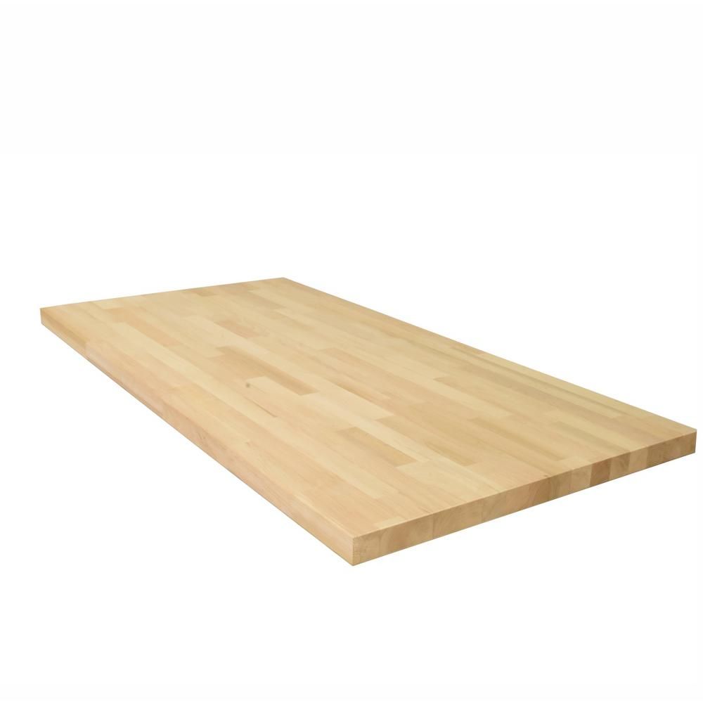 HARDWOOD REFLECTIONS Unfinished Alder 8 ft. L x 25 in. D x 1.5 in. T Butcher Block Countertop | The Home Depot