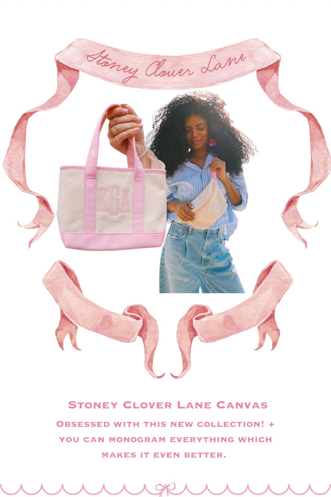 Stoney Clover Lane Women's Canvas Large Shopper Tote