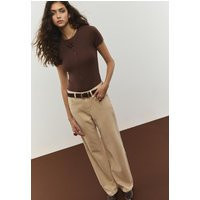 Stradivarius Basic-Body mit Rundausschnitt Braun S | Stradivarius DE