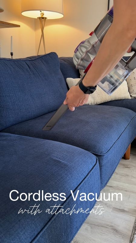Using a cordless Dyson V8 with attachments to clean my sofa

#springcleaning #vacuum #cleaningtips

#LTKSeasonal #LTKhome #LTKVideo
