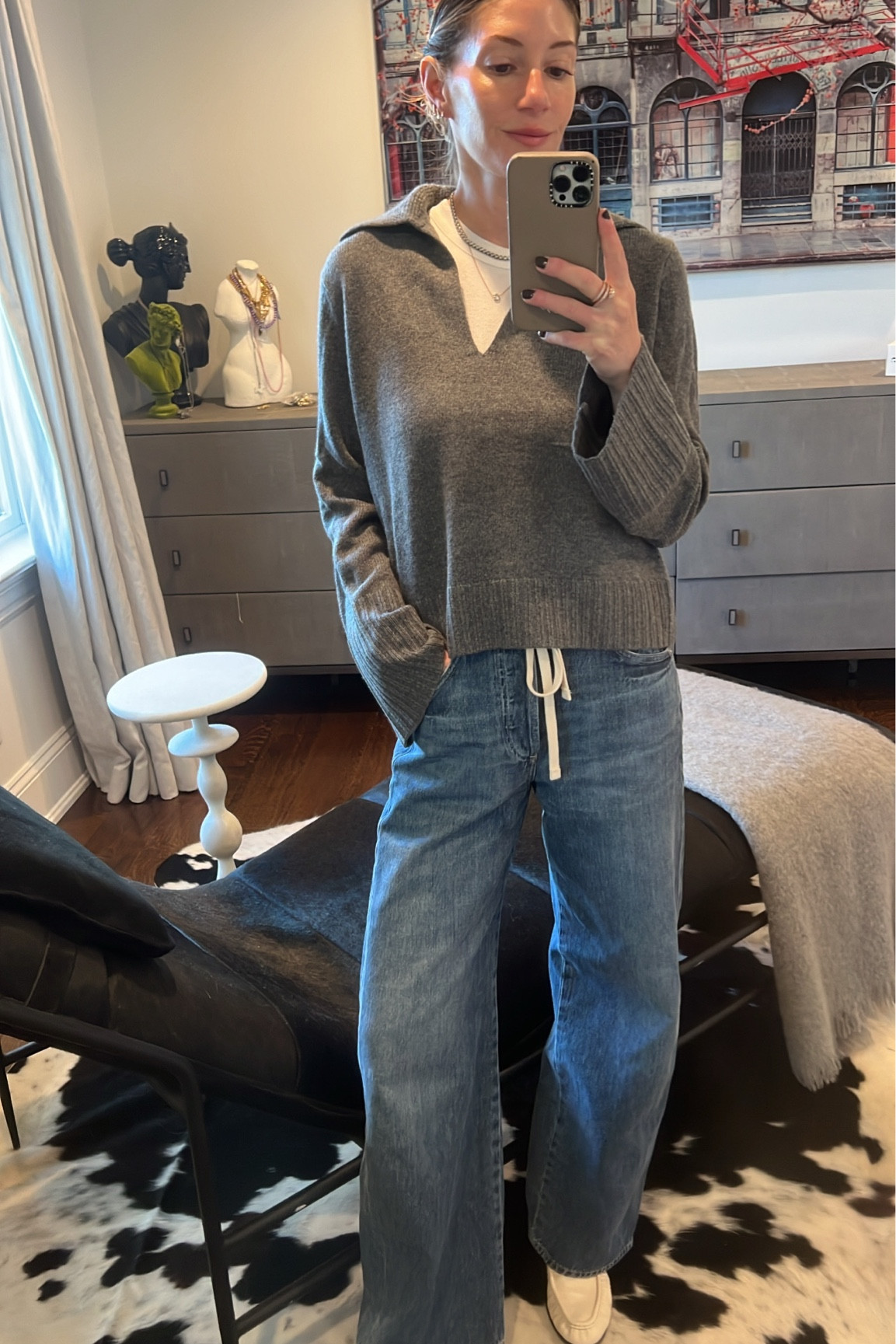 Tank in a small
Sweater 25% off 
Jeans side down 
Loafer options + my bag! 

#LTKitbag #LTKSeasonal #LTKshoecrush