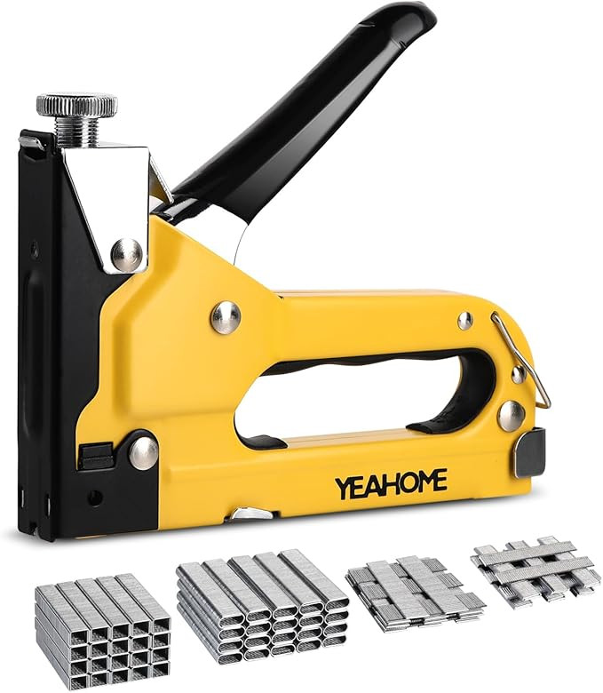 Upholstery Staple Gun Heavy Duty, YEAHOME 4-in-1 Stapler Gun with 4000 Staples, Manual Brad Naile... | Amazon (US)