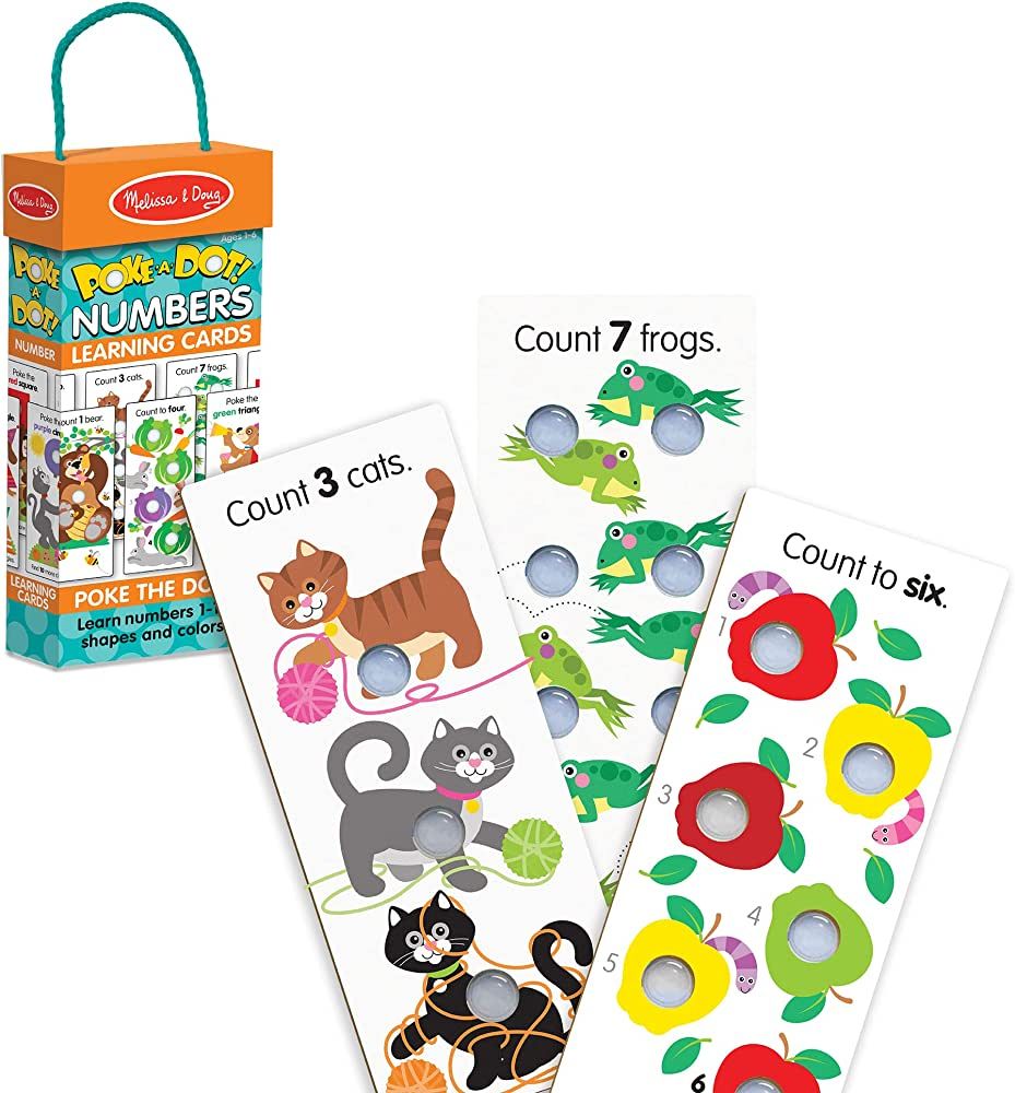 Melissa & Doug Poke-A-Dot Jumbo Number Learning Cards - 13 Double-Sided Numbers, Shapes, and Colo... | Amazon (US)