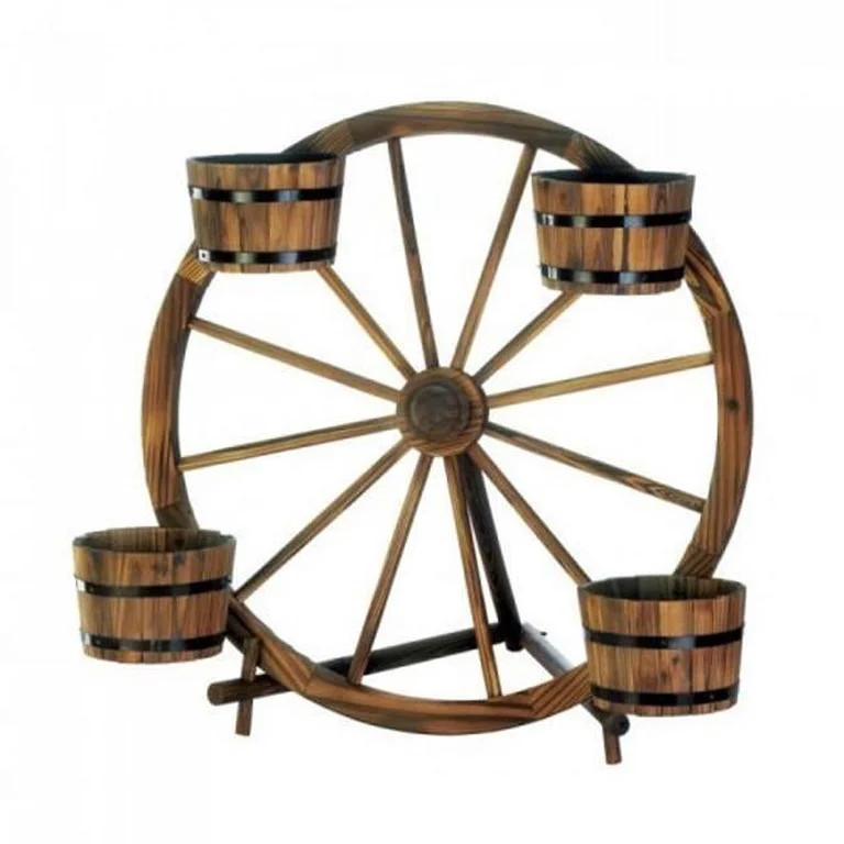 Summerfield Terrace 10018435 Wagon Wheel Barrel Planter Display | Walmart (US)