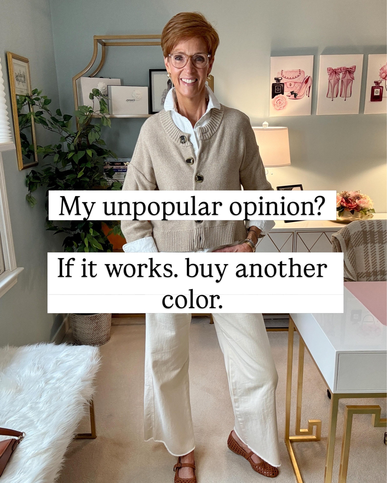 I used to think buying something in another color was “boring.”
Now? Honestly, it’s one of the smartest shopping decisions I make.
Because when something actually works — the fit is right, the quality holds up, it’s easy to style, and I reach for it constantly — I’ve stopped feeling like I need to keep searching for a “better” version.
That shift has made getting dressed so much easier.
These are the pieces I wear on repeat: • the matching set that always looks pulled together • the cardigan that works with everything • the sneakers I reach for constantly • the linen pants I stopped replacing every season • the button downs that somehow make every outfit feel finished
The older I get, the less interested I am in chasing more clothes that almost work.
I’d rather repeat the pieces I genuinely love.
Curious if anyone else shops this way now too — or is this truly an unpopular opinion?
Save this for wardrobe inspiration later, and send it to the friend who always says “if you love it, buy another one.”
#ClassicStyle #WardrobeStaples #StyleOver40 #timelessstyle

#LTKootd #LTKOver40 #LTKTall