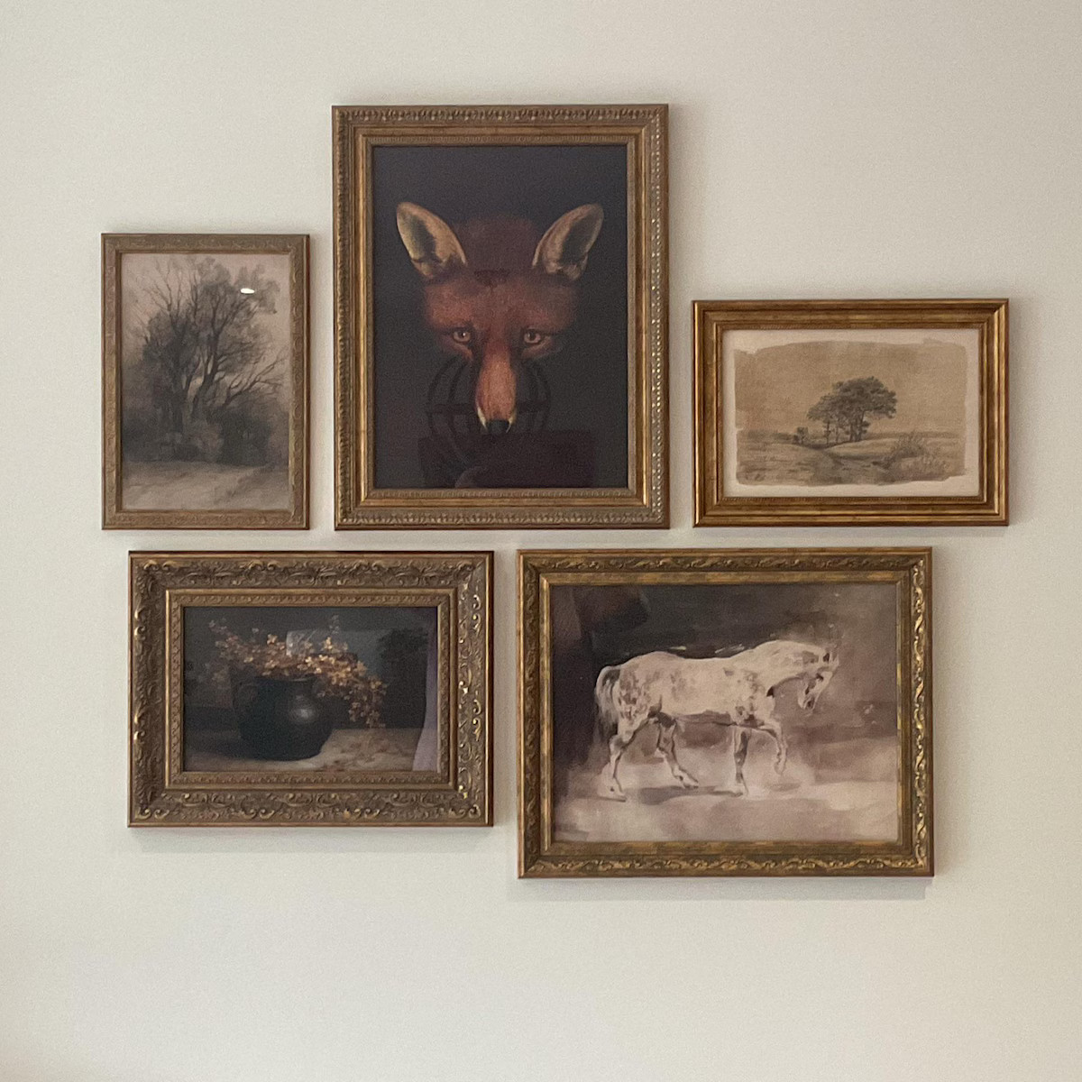 Gallery Wall Set, FRAMED Vintage Print Set of 3, Brown and Black Tones, Farmhouse Wall Decor, Gol... | Etsy (US)