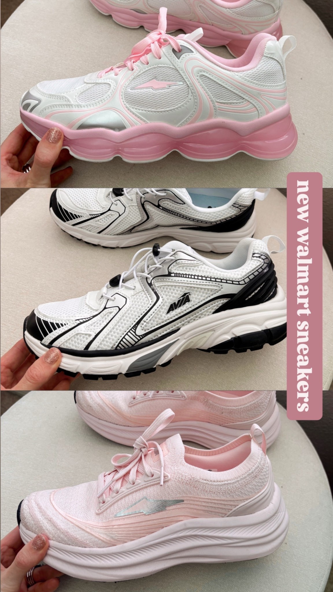 obsessed is an understatement!!!! 😍😱 whoa Walmarts athletic sneakers are better than ever this year!!! 👏🏻 I’ve been wearing the light pink ones & the black ones to wok out in lately! I’m taking the light pink ones to test out at Disney too! The pink and white ones are a must have! They are so pretty but I haven’t really tested them out yet!

**sizing:
•White & pink sneakers: 8, I originally ordered an 8.5 but they were too big! The 8 fits perfect!
•light pink sneaks: 8, I sized down a half size in these as well!
•black and white sneakers: 8, I sized down a half size!


#walmartathleticwear #walmartfinds #walmartshopping #walmartfashion #prettysneakers 

#LTKActive #LTKFindsUnder50 #LTKfitnessgoals