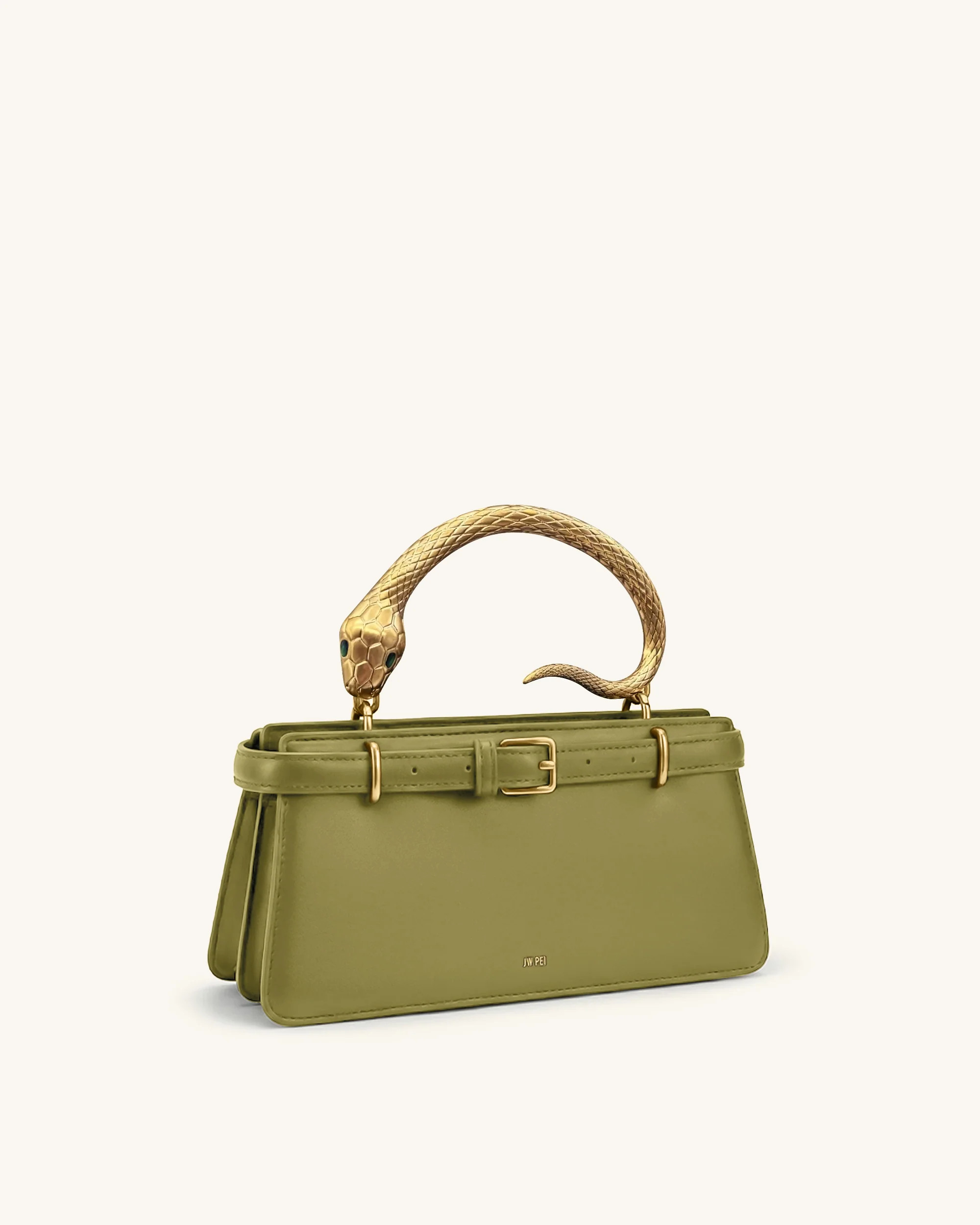 Elena Snake Handle Top Handle Bag - Matcha Green | JW PEI US