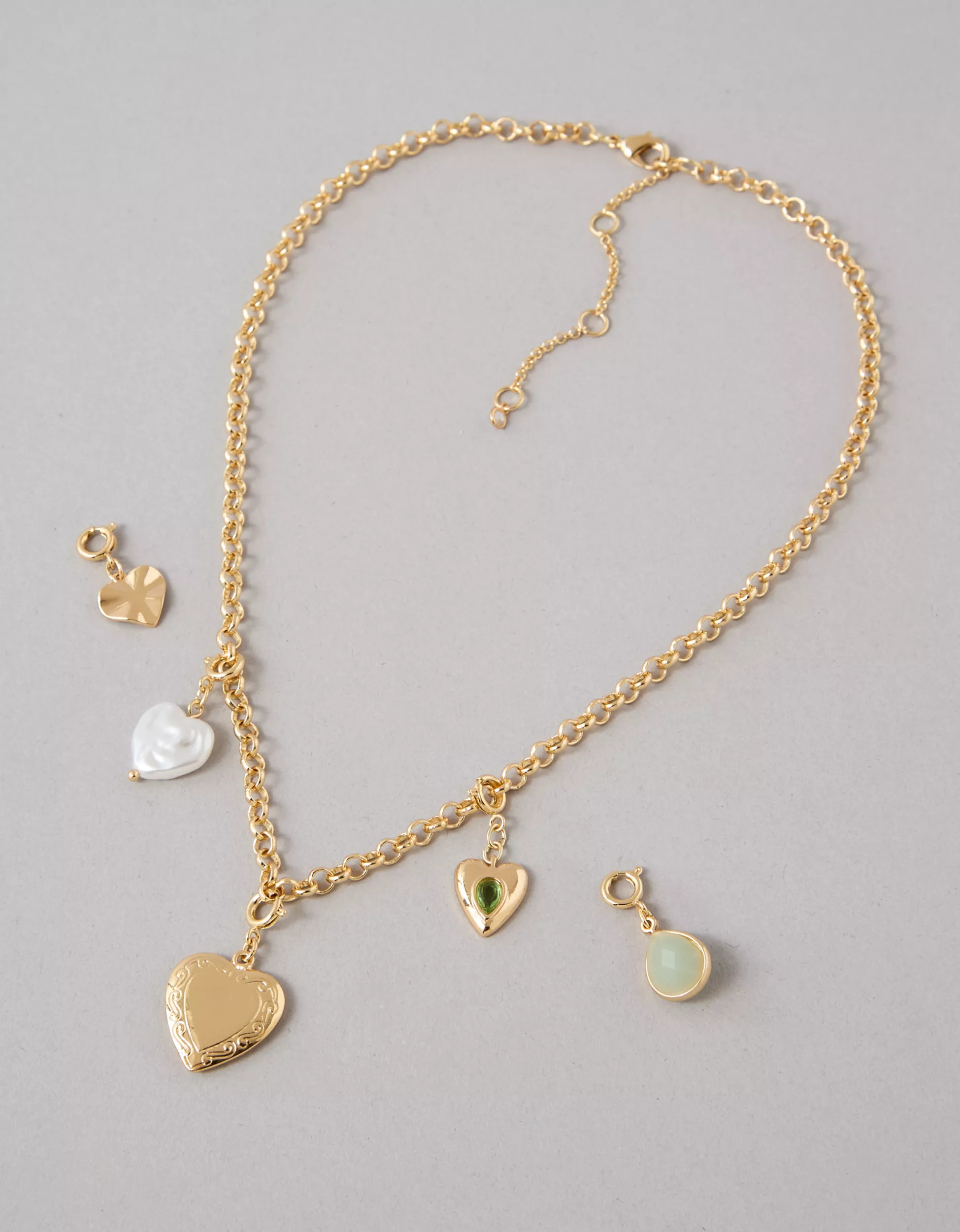 AEO Heart Charm Kit Necklace | American Eagle Outfitters (US & CA)