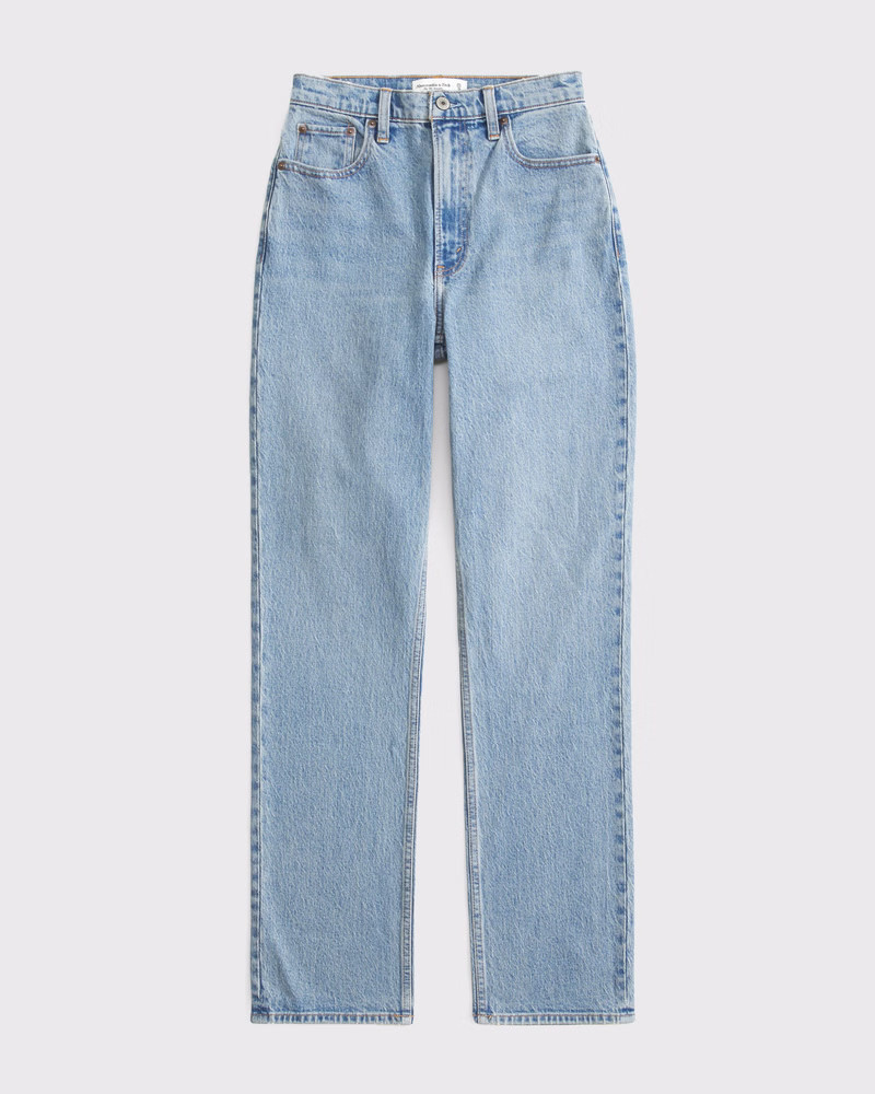 Abercrombie & Fitch Women's Curve Love Ultra High Rise 90s Straight Jean in Medium - Size 26 | Abercrombie & Fitch (US)