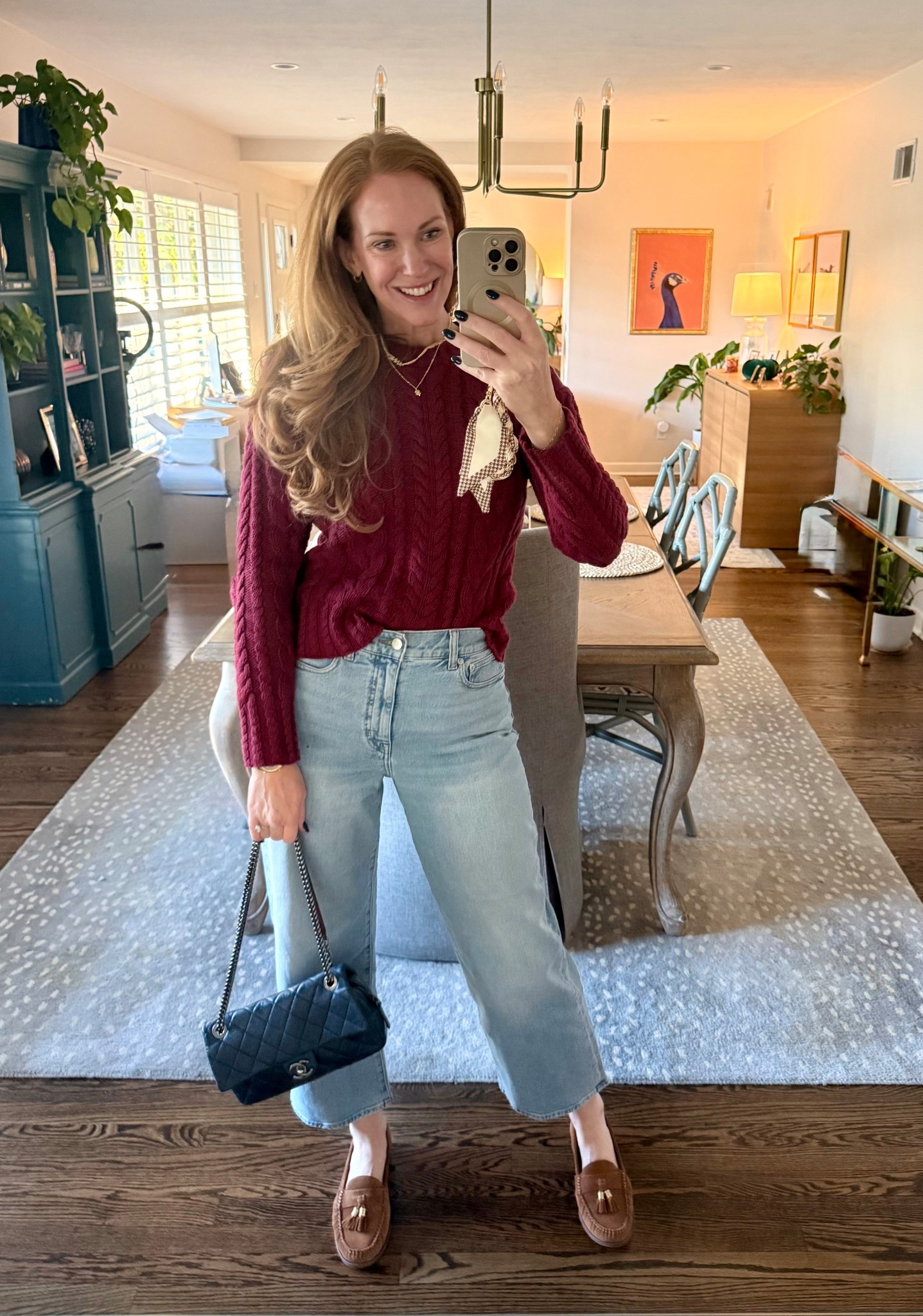 Classic fall fit! 
New favorite wide leg jeans from J Crew (size down one). Burgundy cable knit sweater (size xs).
Brown suede loafers on repeat! 

#LTKOver40 #LTKStyleTip #LTKSeasonal