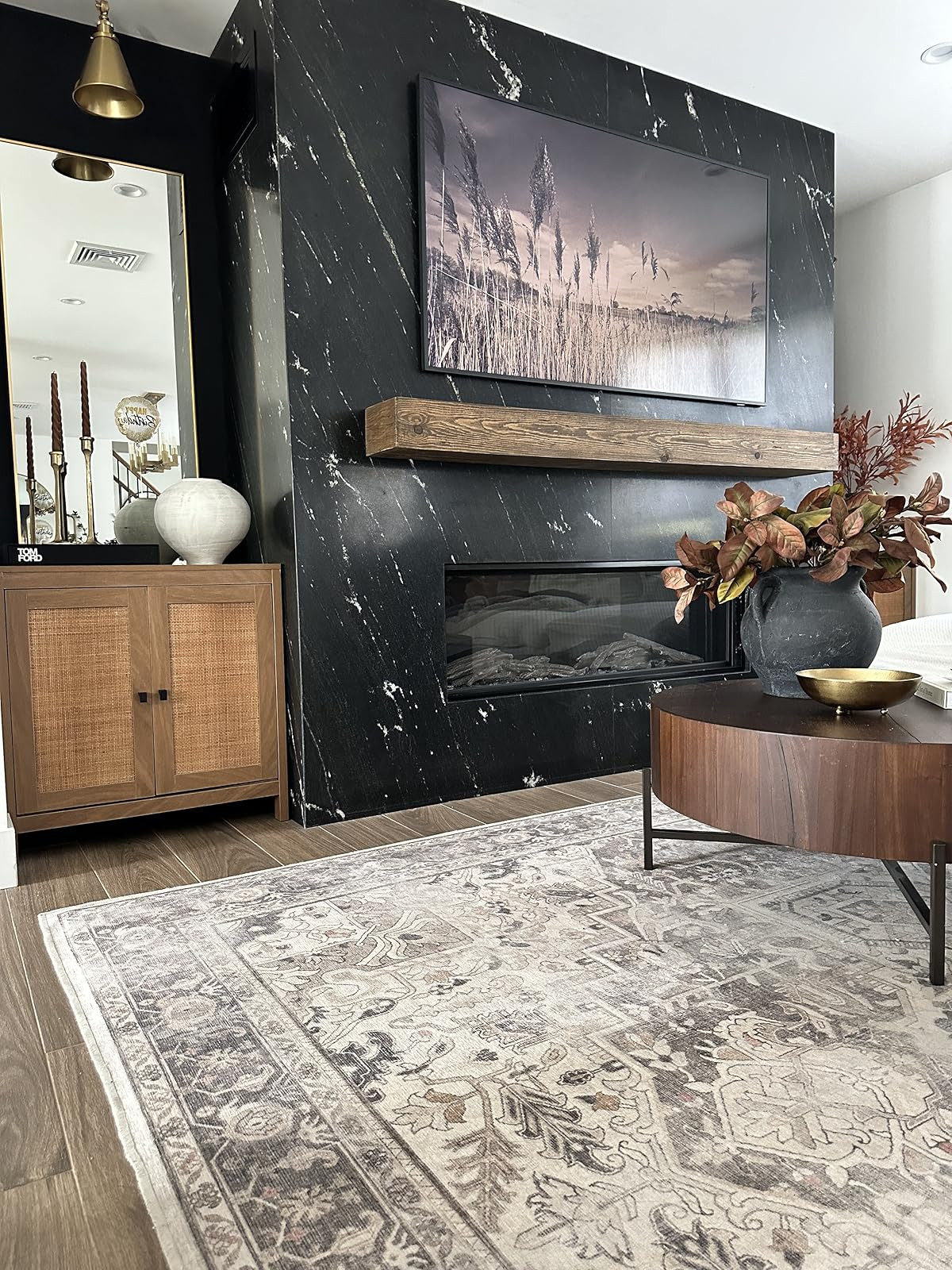 Living room inspo, Ruggable rug, frame tv, fall stems. | Amazon (US)