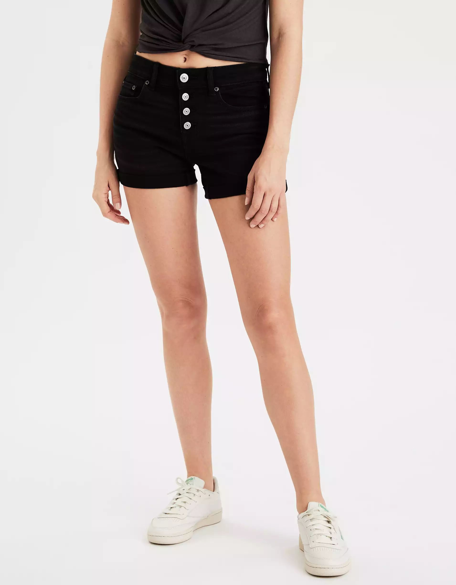 AE Ne(x)t Level Denim Midi Short | American Eagle Outfitters (US & CA)