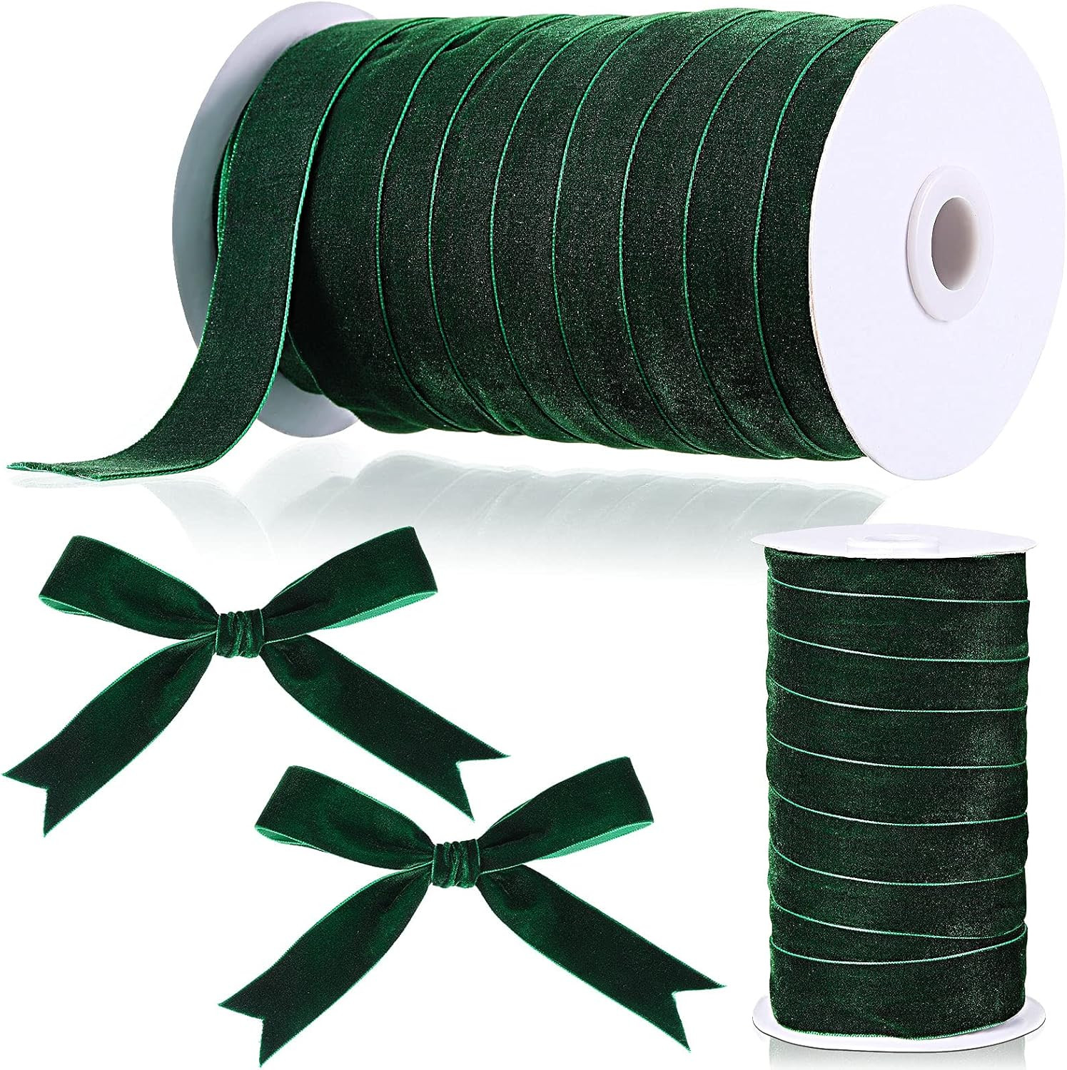 Chuangdi 1 Inch, 30 Yard Christmas Green Velvet Ribbon Wide Vintage Velvet Ribbons for Christmas ... | Amazon (US)