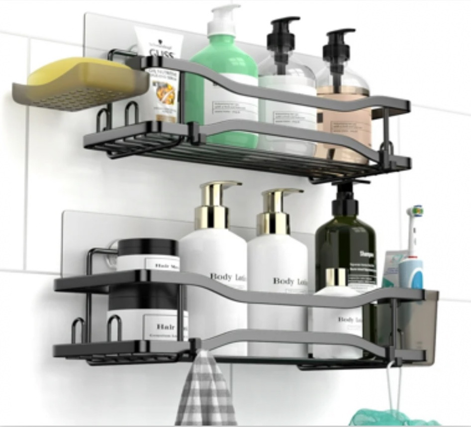 TINANA Bathroom Shower Caddy , 2 Pack Stainless Steel Adhesive Shelves with Hooks, Toothpaste & Soap Holder, No Drilling Rustproof Bathroom Shower Organizer for Shower Storage Black Now $15.99
(You save $44.00-was $59.99)