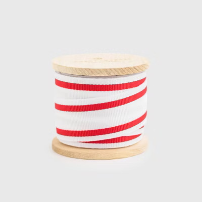 1.5in x 15ft White with Red Grosgrain Ribbon - Sugar Paper™ | Target