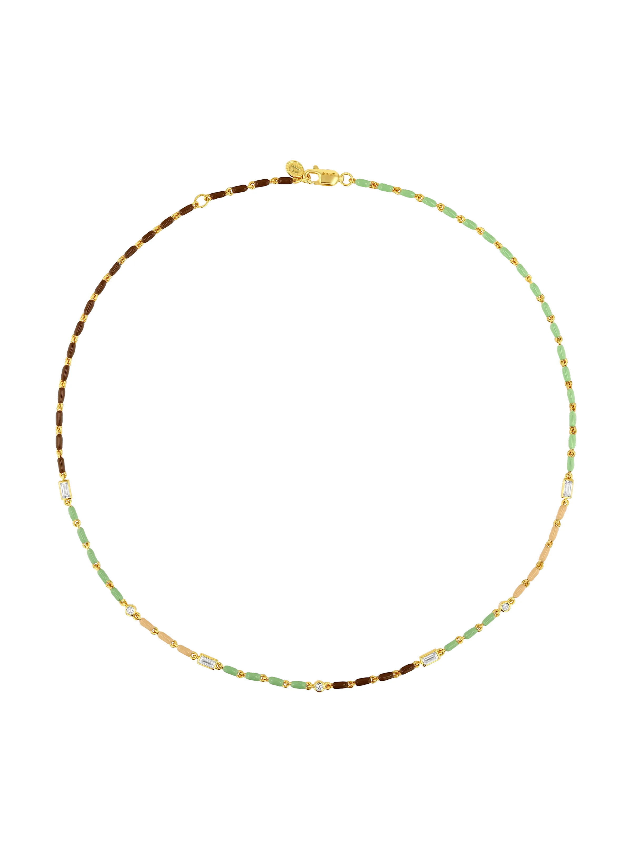 ENAMEL AND MOISSANITE NECKLACE IN TERRE | Dorsey