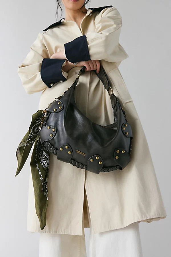 Silence + Noise Emory Studded Hobo Bag in Black, Women's at Urban Outfitters | Urban Outfitters (US and RoW)