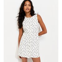Women's White Polka Dot Denim Mini Dress New Look | New Look (UK)