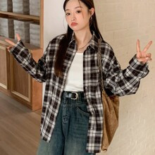 WomenS Plaid Long Sleeve Shirt | SHEIN