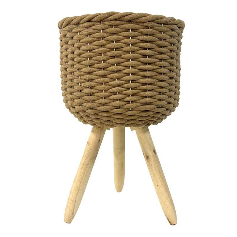 Tan Cotton Rope Weave Plant Stand, 19" | At Home