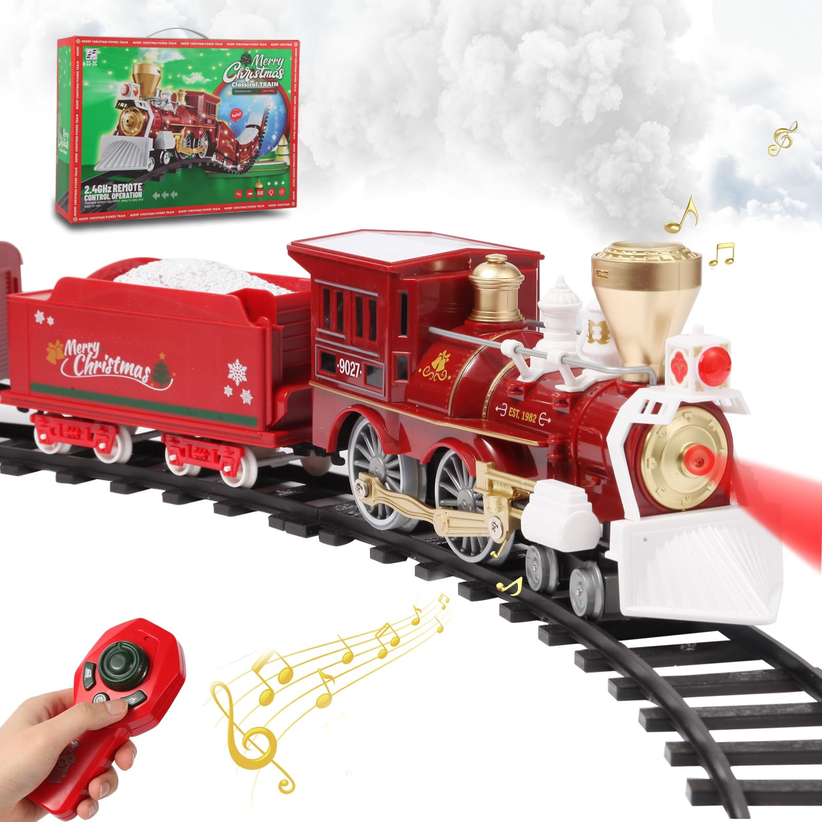 Christmas Train Set, Train Toy with Remote Control, Toy Train Set Under The Christmas Tree with S... | Amazon (US)