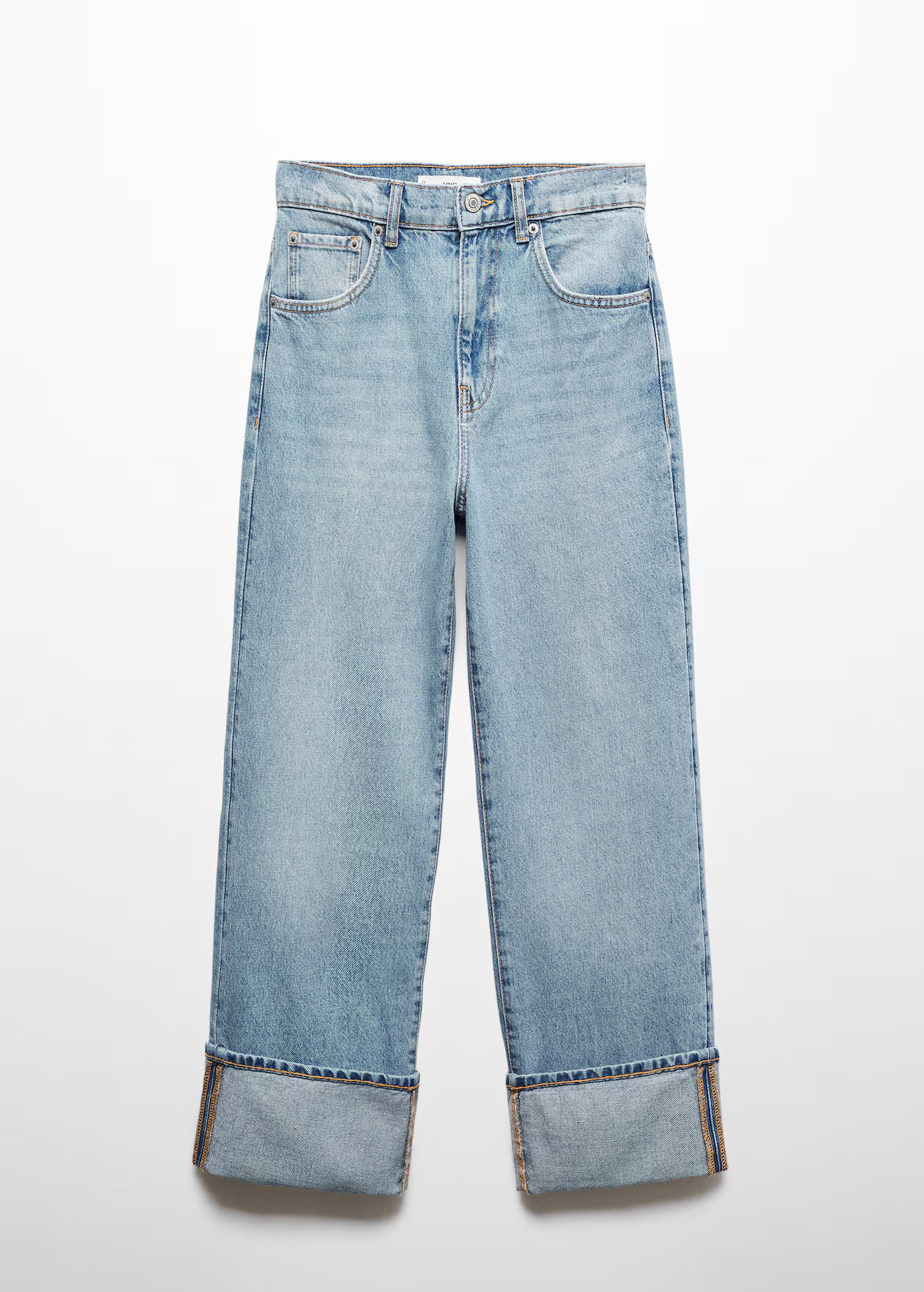 Turned-up straight jeans | MANGO (UK)
